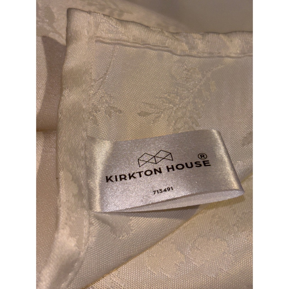 Kirkton House Ivory Floral Damask Tablecloth Polyester Jacquard 713491 RN100345